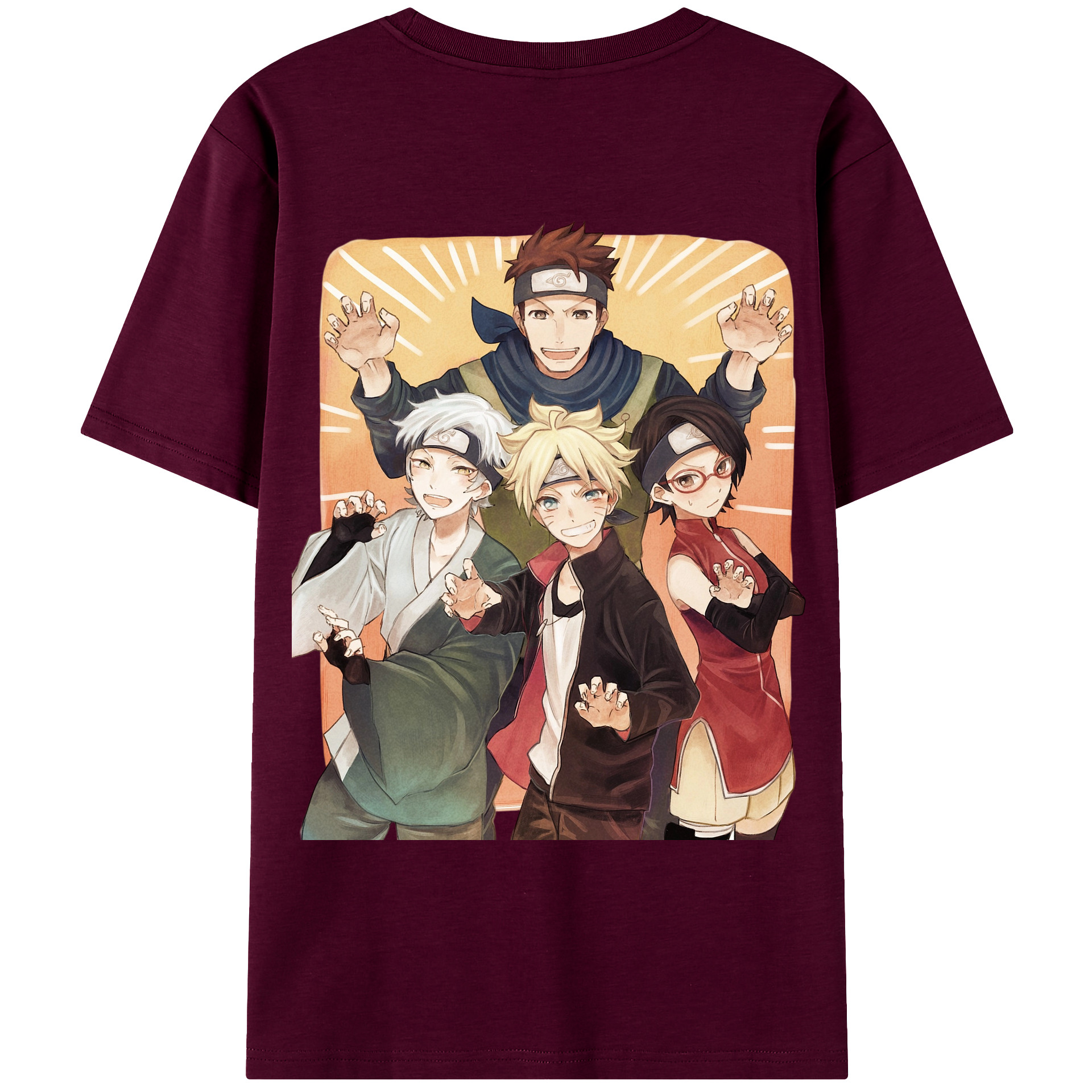 （画像用） NARUTO -ナルト- うちは サラダ Uchiha Sarada レディース半袖Tシャツ(バックプリント)